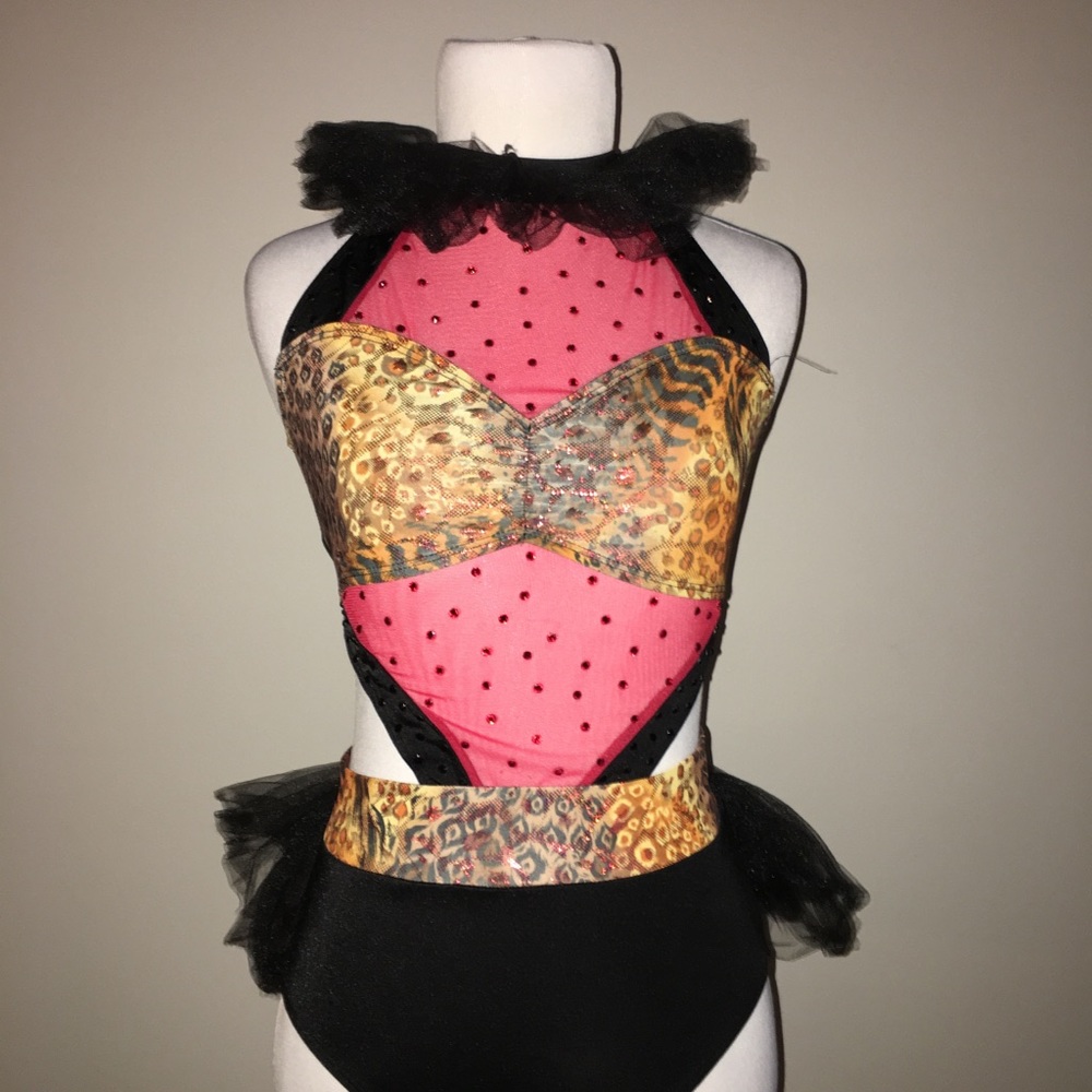 Leopard Print and Pink Women's Dance Costume